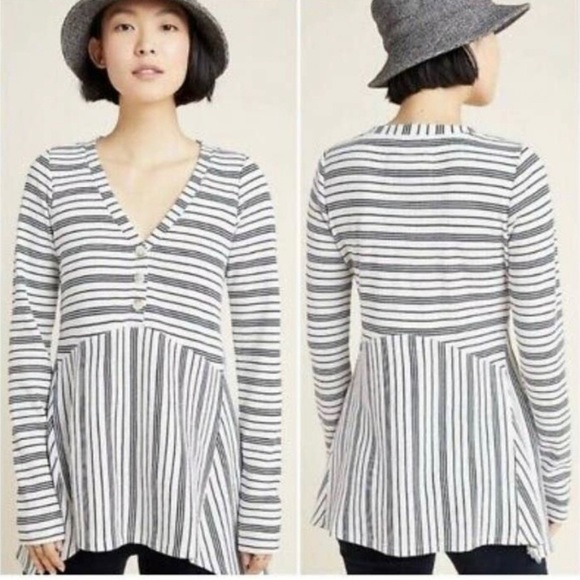 Maeve Anthropologie Eliza Henley Waffle Top - Picture 1 of 9